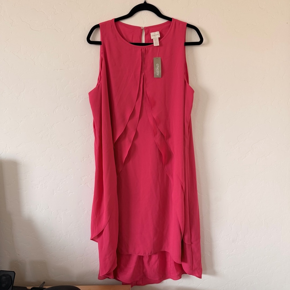 Chico’s Ruffled Chiffon Dress Size 3P